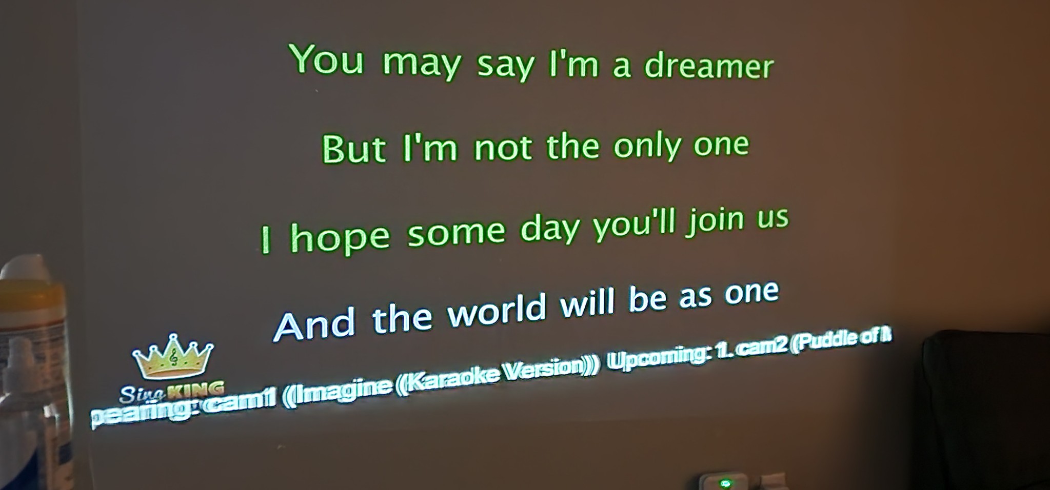 Lyrics on screen